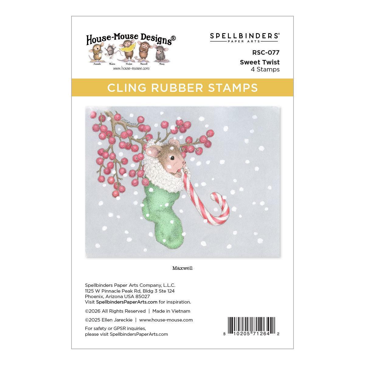 Spellbinders - Holiday Dreams Collection - Cling Stamps - Sweet Twist-ScrapbookPal