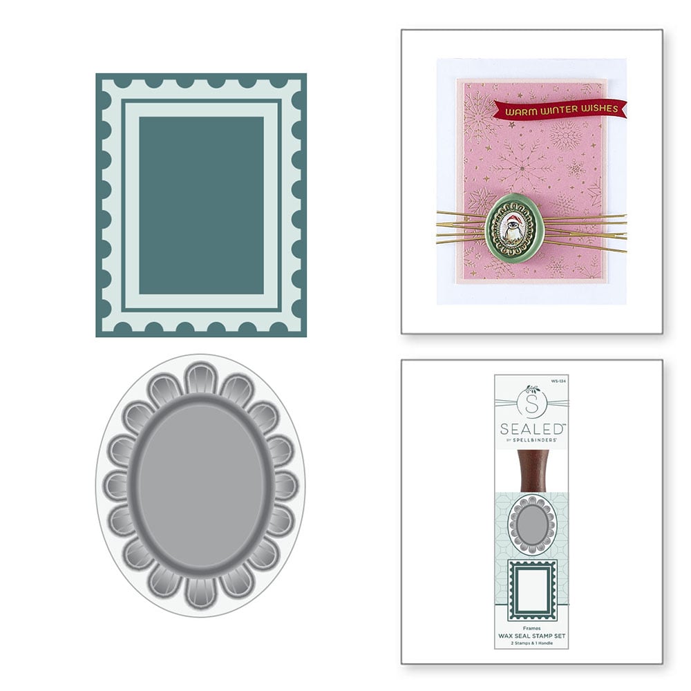 Spellbinders - Holiday Magic Collection - Wax Seal Stamp - 2 Pack Frames-ScrapbookPal