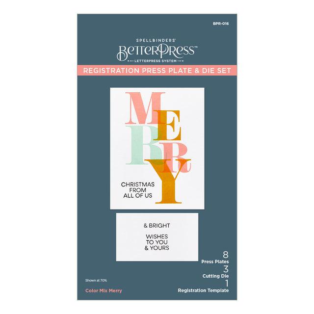 Spellbinders - Home for the Holidays Collection - Registration Press Plates &amp; Dies - Color Mix Merry-ScrapbookPal