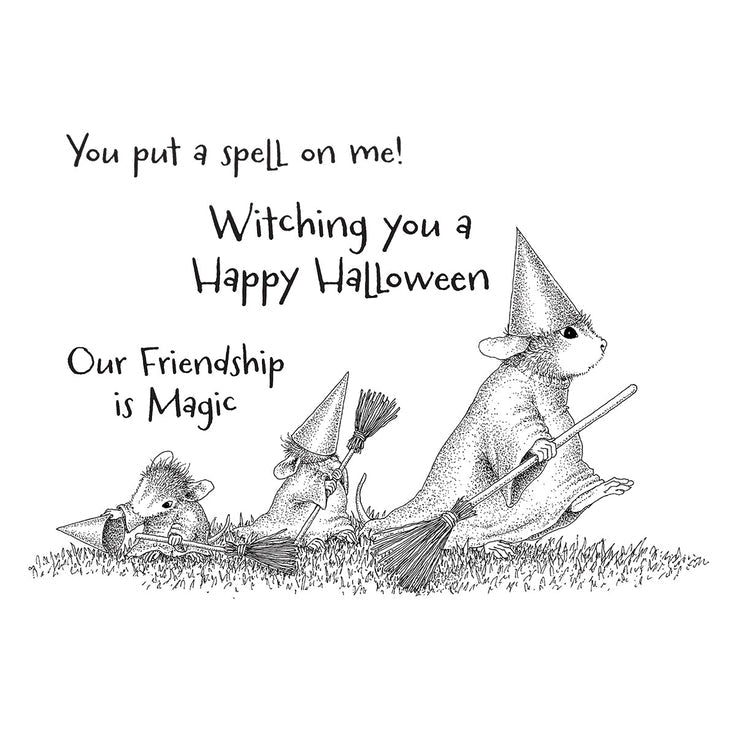 Spellbinders - House-Mouse Holiday Friends Collection - Cling Stamps - Halloween Flight-ScrapbookPal