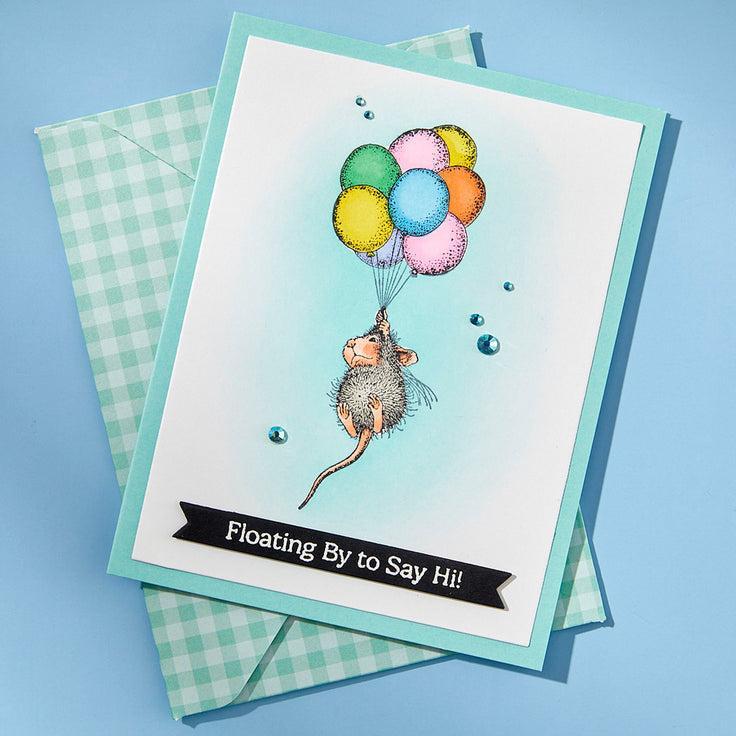 Spellbinders - House-Mouse Rare Bloom Collection - Cling Stamps - Up, Up and Away-ScrapbookPal
