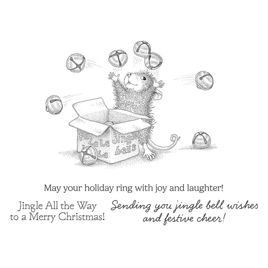 Spellbinders - House-Mouse Tree-mendous Christmas Collection - Cling Stamps - Jingle Bell Wishes-ScrapbookPal