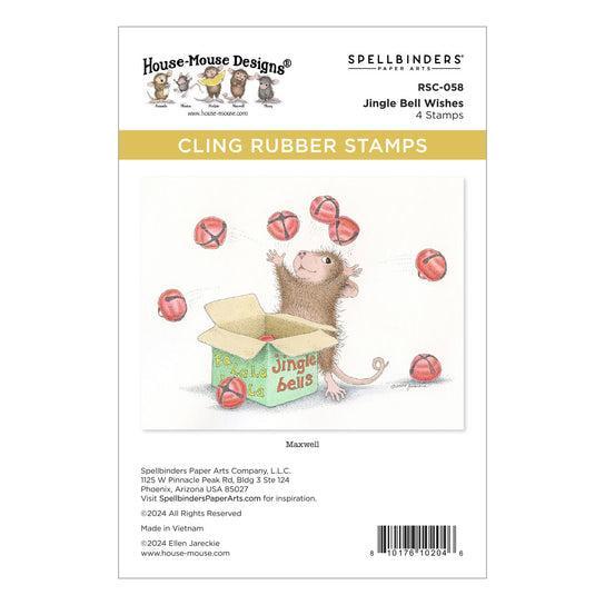 Spellbinders - House-Mouse Tree-mendous Christmas Collection - Cling Stamps - Jingle Bell Wishes-ScrapbookPal