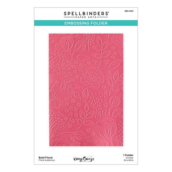 Spellbinders - Just Sayin' Collection - Embossing Folder - Bold Floral-ScrapbookPal