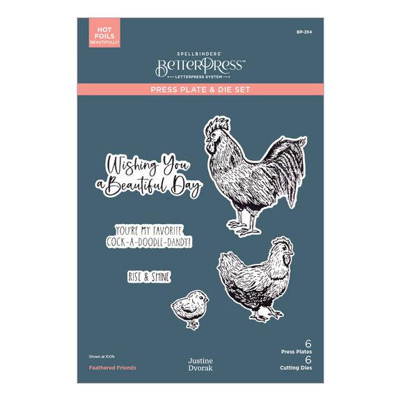 Spellbinders - Justine's Farm Collection - Press Plates &amp; Dies - Feathered Friends-ScrapbookPal