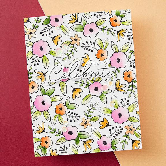 Spellbinders - Let's Celebrate Collection - Press Plate - Floral Celebration-ScrapbookPal