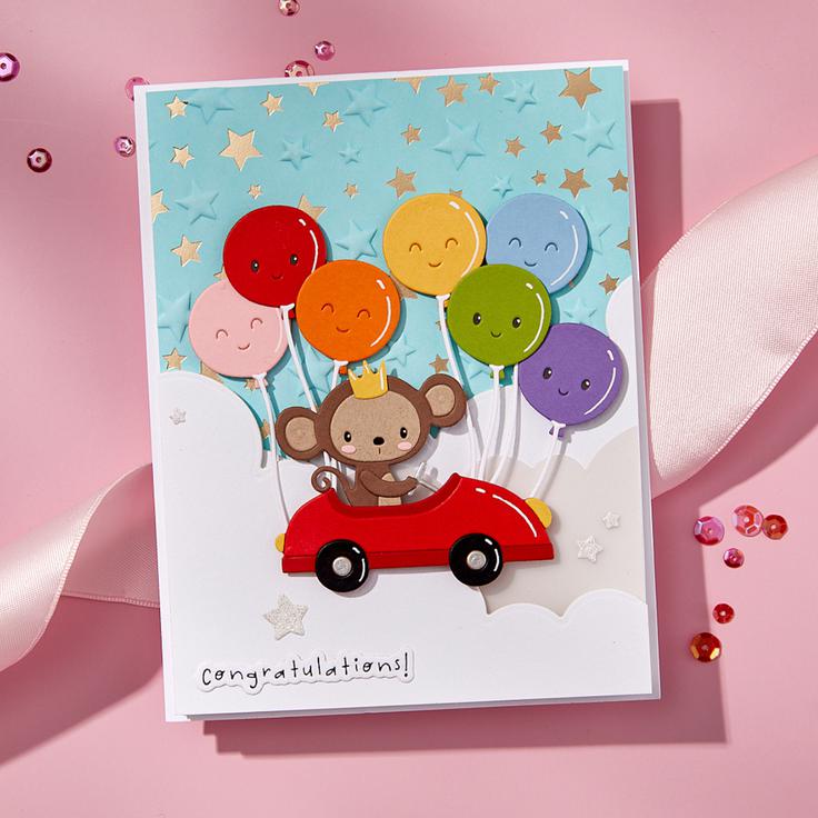 Spellbinders - Little Smiles Collection - Press Plate - Falling Stars-ScrapbookPal