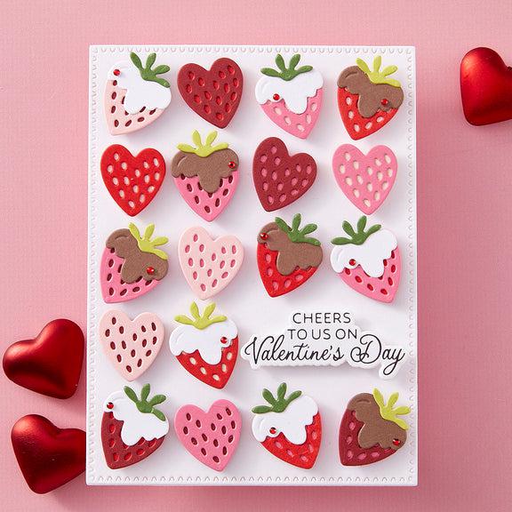 Spellbinders - Love on the Rocks Collection - Press Plates &amp; Dies - Valentine Happy Hour Sentiments-ScrapbookPal