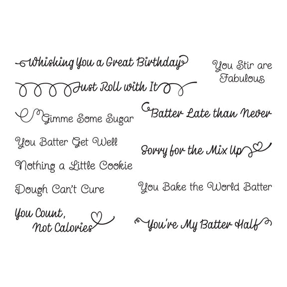 Spellbinders - Make It & Bake It Collection - Clear Stamps - Sugared Expressions-ScrapbookPal