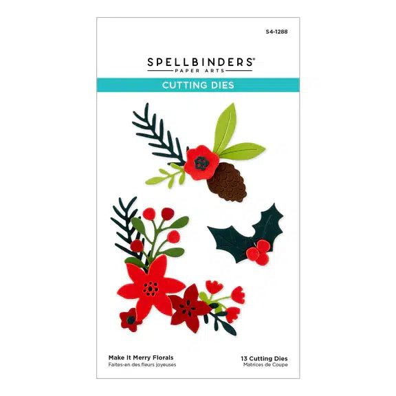 Spellbinders - Make It Merry Collection - Dies - Make It Merry Florals-ScrapbookPal