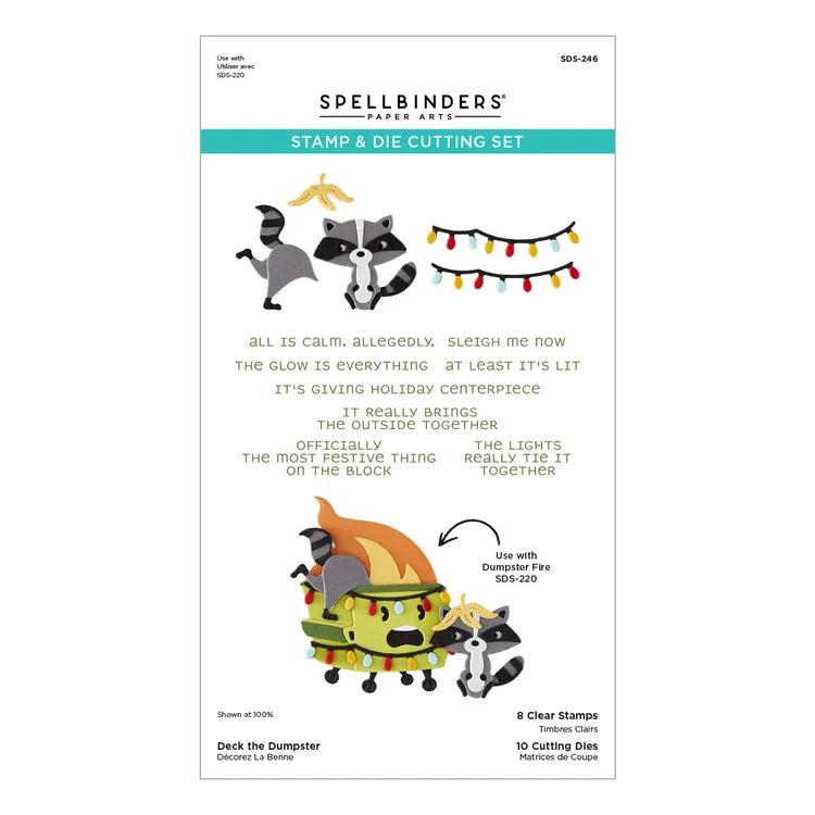 Spellbinders - Merry Mayhem Collection - Clear Stamp &amp; Dies - Deck the Dumpster-ScrapbookPal