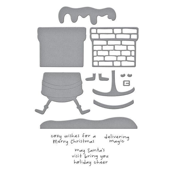 Spellbinders - Merry Mischief Collection - Clear Stamps & Dies - Chimney Caper-ScrapbookPal