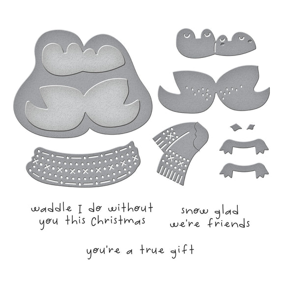 Spellbinders - Merry Mischief Collection - Clear Stamps & Dies - Cozy Waddles-ScrapbookPal