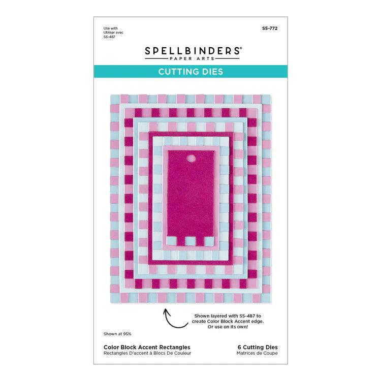 Spellbinders - Midnight Mischief Collection - Dies - Color Block Accent Rectangles-ScrapbookPal