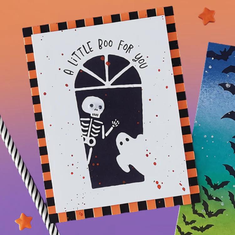 Spellbinders - Midnight Mischief Collection - Letterpress + Foil Plate &amp; Dies - Ghoulish Greetings-ScrapbookPal