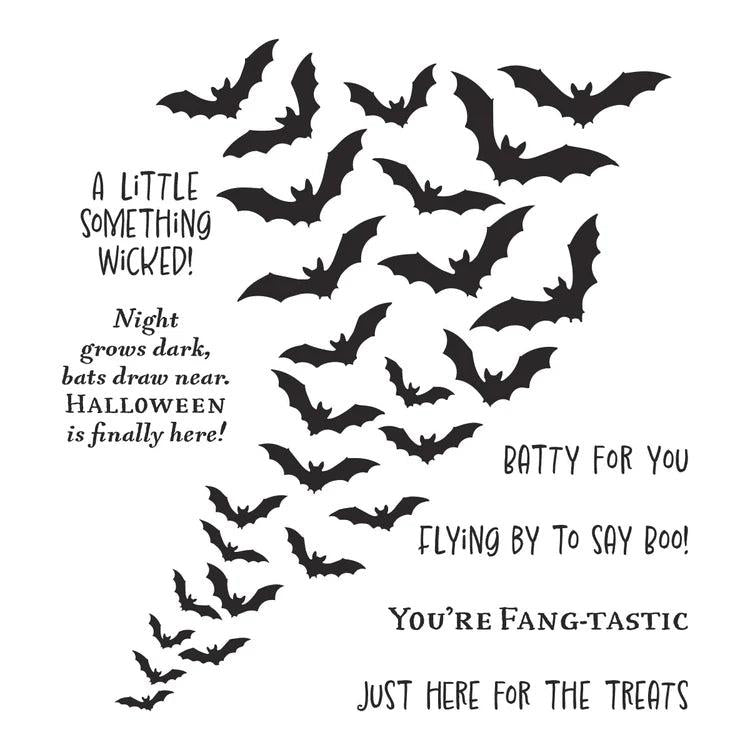 Spellbinders - Midnight Mischief Collection - Letterpress + Foil Plate - Winged Shadows-ScrapbookPal