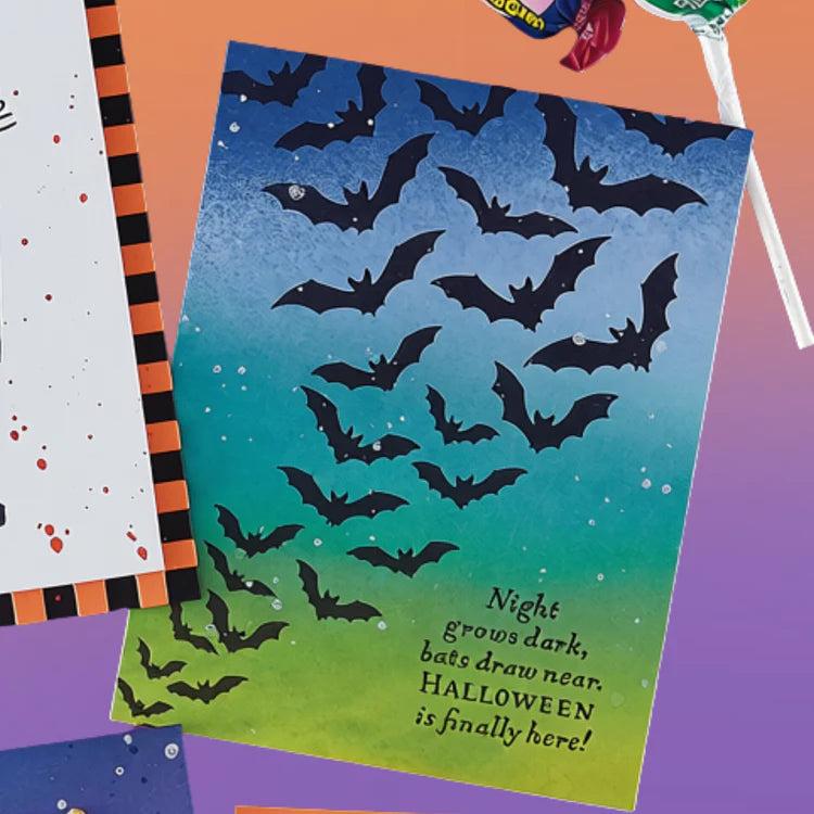 Spellbinders - Midnight Mischief Collection - Letterpress + Foil Plate - Winged Shadows-ScrapbookPal