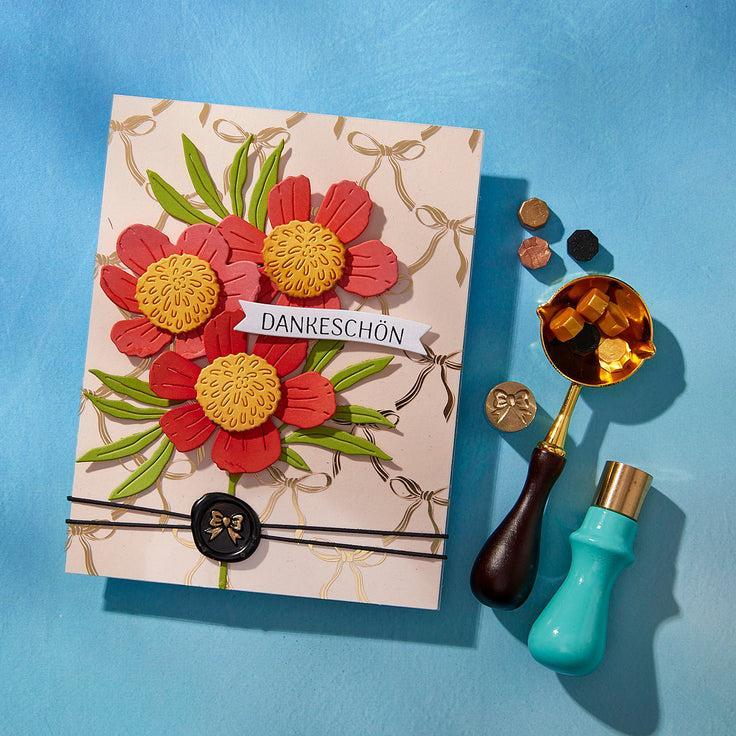 Spellbinders - Mini Wax Seals Collection - 3D Wax Seal Stamp - Bow Mini-ScrapbookPal