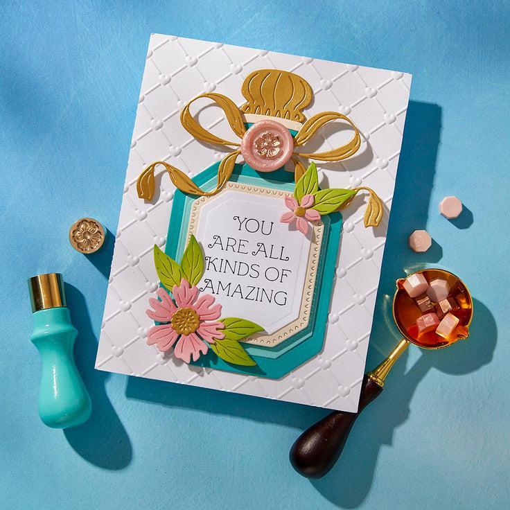 Spellbinders - Mini Wax Seals Collection - 3D Wax Seal Stamp - Flower Mini-ScrapbookPal