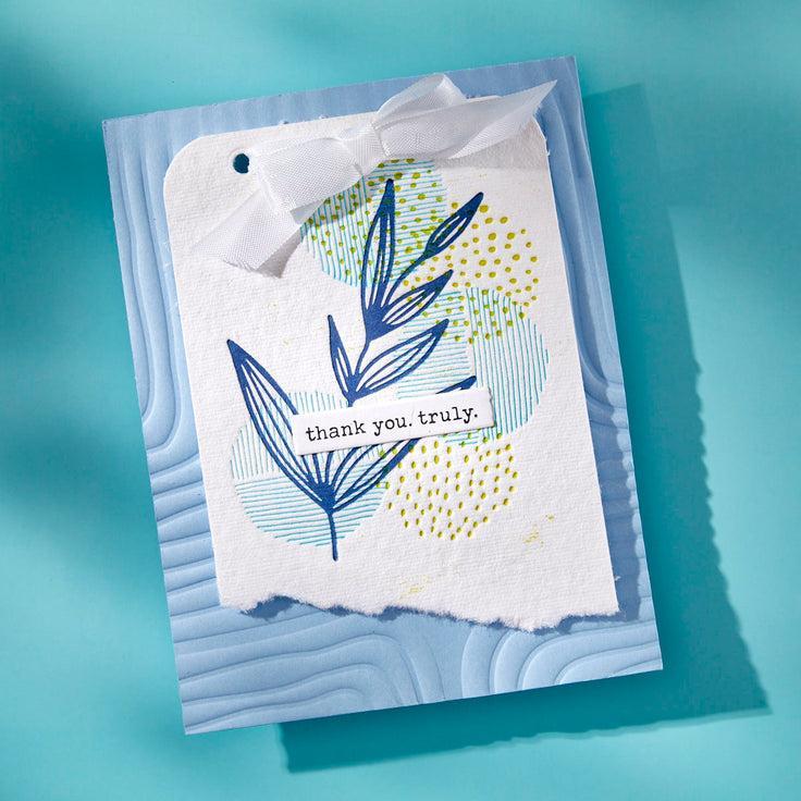 Spellbinders - Modern Botanicals Collection - 3D Embossing Folder - Lined Corners-ScrapbookPal