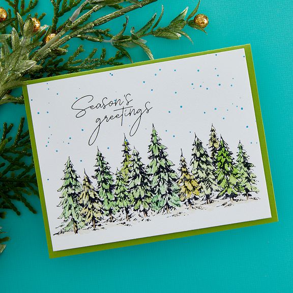 Spellbinders - More BetterPress Christmas Collection - Press Plate &amp; Dies - Seasons Greetings Evergreens-ScrapbookPal