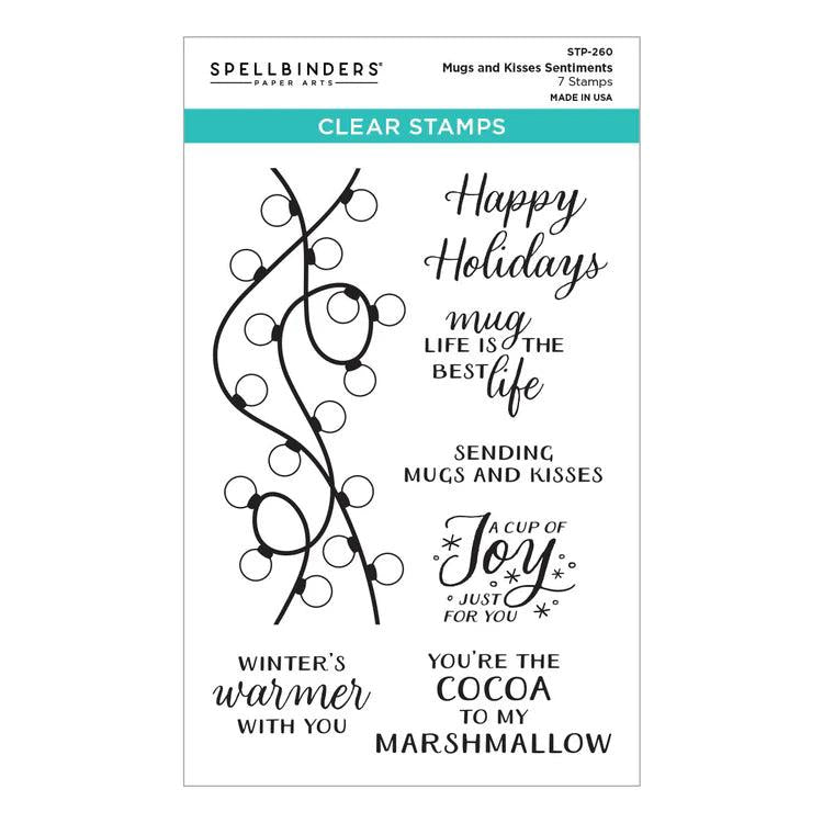 Spellbinders - Mugs & Kisses Collection - Clear Stamps - Mugs and Kisses Sentiments-ScrapbookPal