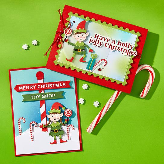 Spellbinders - North Pole Friends Collection - Dies - Santa's Elves - Scratch &amp; Dent