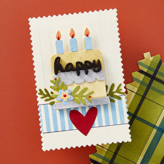 Spellbinders - Not Your Ordinary Card Collection - Dies - Pinking Birthday Rectangles-ScrapbookPal