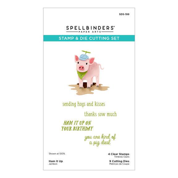 Spellbinders - On the Farm Collection - Clear Stamp &amp; Dies - Ham It Up-ScrapbookPal