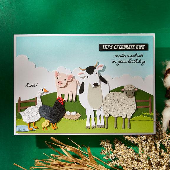 Spellbinders - On the Farm Collection - Clear Stamp & Dies - Honk Honk-ScrapbookPal