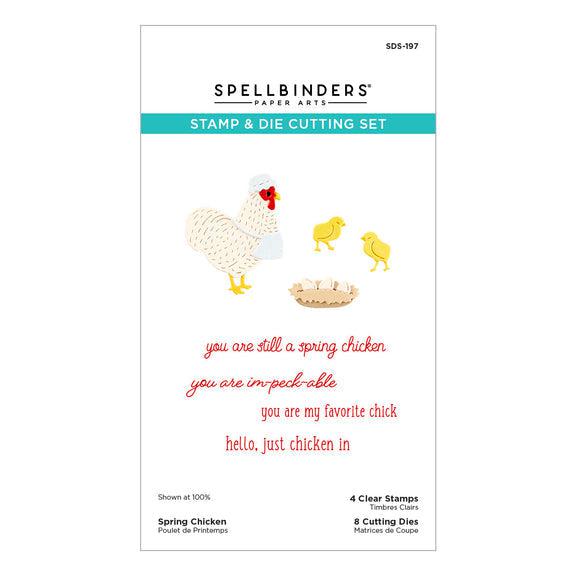 Spellbinders - On the Farm Collection - Clear Stamp &amp; Dies - Spring Chicken-ScrapbookPal