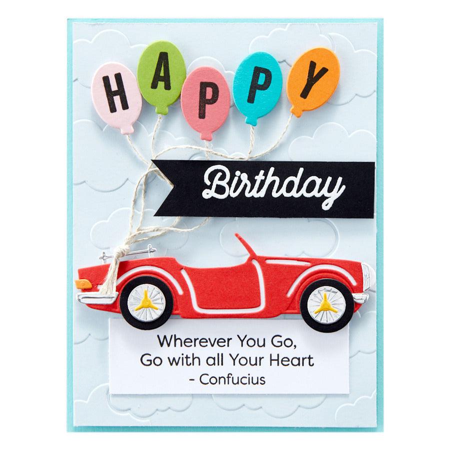 Spellbinders - Open Road Collection - Embossing Folder - Head in the Clouds-ScrapbookPal
