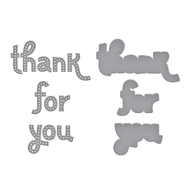 Spellbinders - Out and About Collection - Dies - Stitched Thank You &amp; For You-ScrapbookPal