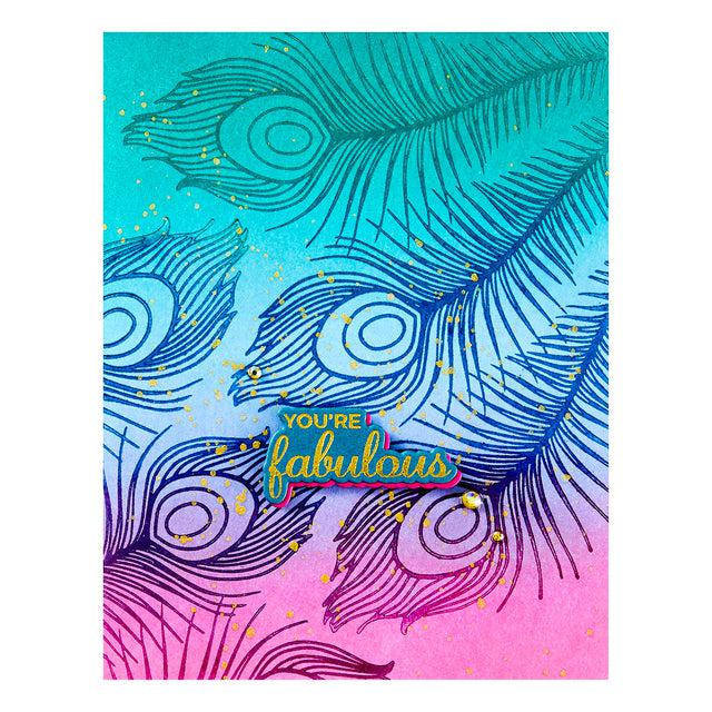 Spellbinders - Peacock Paradise Collection - Press Plates &amp; Dies - Fabulous Feathers-ScrapbookPal