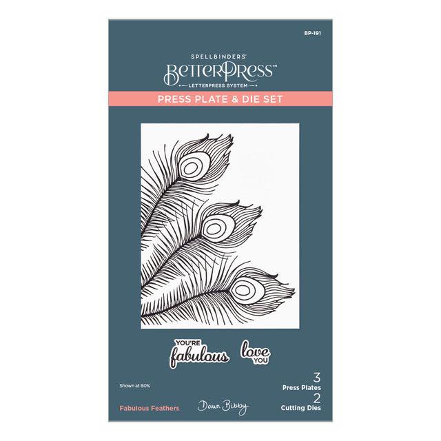 Spellbinders - Peacock Paradise Collection - Press Plates &amp; Dies - Fabulous Feathers-ScrapbookPal
