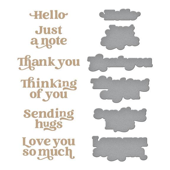 Spellbinders - Photosynthesis Collection - Glimmer Hot Foil Plate &amp; Die Set - Must-Have Sentiments-ScrapbookPal