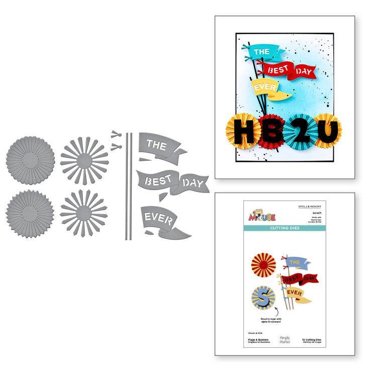 Spellbinders - Say Cheese Classic Mouse - Dies - Flags &amp; Banners-ScrapbookPal