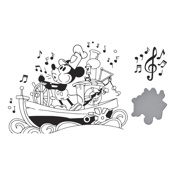 Spellbinders - Say Cheese Classic Mouse - Press Plate &amp; Dies - Steamboat Willie-ScrapbookPal