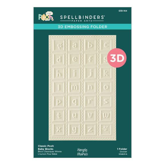 Spellbinders - Say Cheese Classic Pooh Baby Collection - 3D Embossing Folder - Classic Pooh Baby Blocks-ScrapbookPal