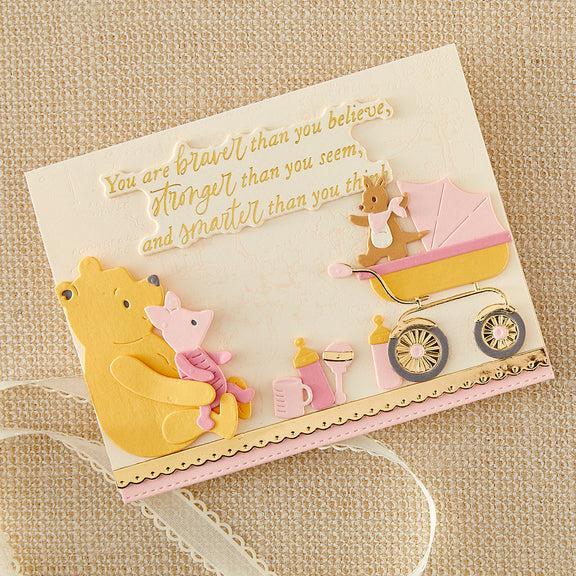 Spellbinders - Say Cheese Classic Pooh Baby Collection - Press Plate &amp; Dies - Sweet Sentiments-ScrapbookPal