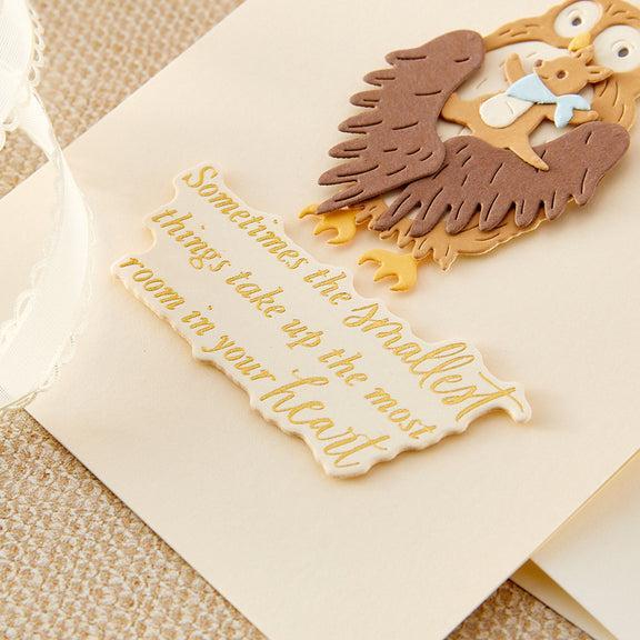 Spellbinders - Say Cheese Classic Pooh Baby Collection - Press Plate &amp; Dies - Sweet Sentiments-ScrapbookPal
