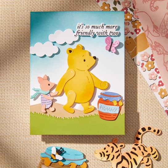 Spellbinders - Say Cheese Classic Pooh Collection - Press Plates &amp; Dies - Silly Old Bear Sentiments-ScrapbookPal