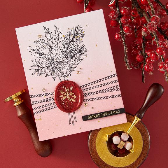 Spellbinders - Sealed 3D Christmas Collection - Press Plate &amp; Dies - Poinsettia Stems-ScrapbookPal