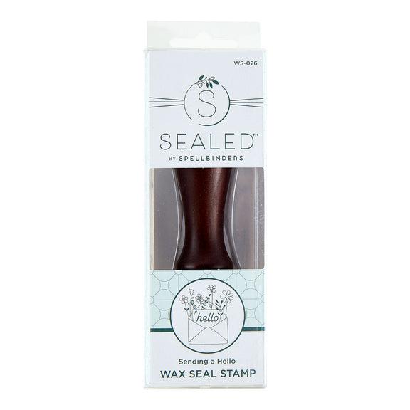 Spellbinders - Sealed by Spellbinders Collection - Wax Seal Stamp - Sending a Hello-ScrapbookPal