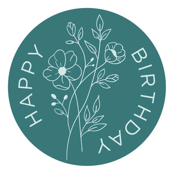 Spellbinders - Sealed by Spellbinders Collection - Wax Seal Stamp - Wildflower Happy Birthday-ScrapbookPal