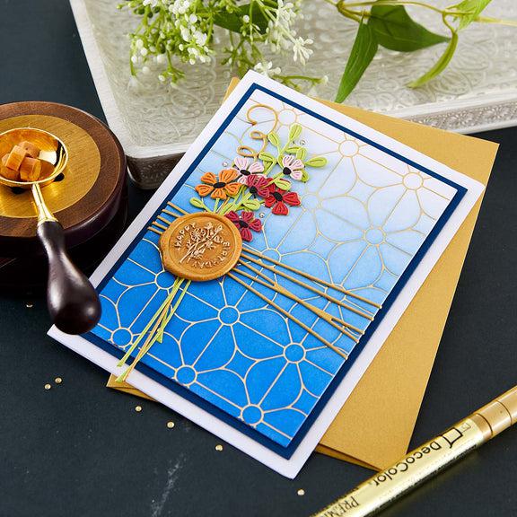 Spellbinders - Sealed by Spellbinders Collection - Wax Seal Stamp - Wildflower Happy Birthday-ScrapbookPal