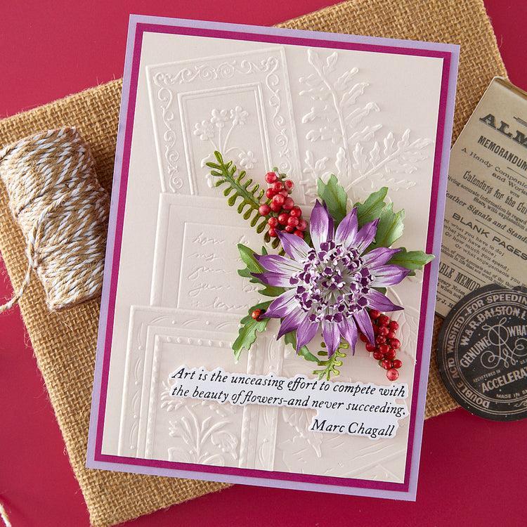 Spellbinders - Serenity Garden Collection - 3D Embossing Folder - Ode to a Poet-ScrapbookPal