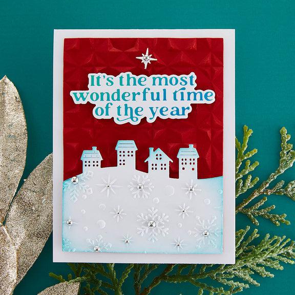 Spellbinders - Simon's Snow Globes Collection - 3D Embossing Folder - Geo Quilt-ScrapbookPal