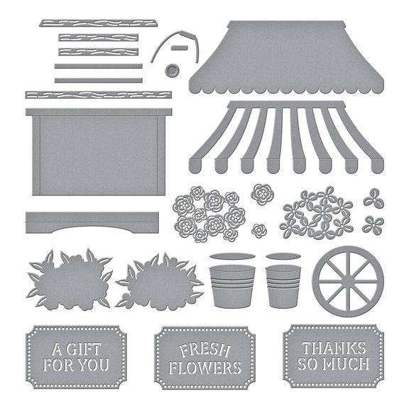 Spellbinders - Simple Vintage Flower Shoppe Collection - Dies - Flower Cart-ScrapbookPal