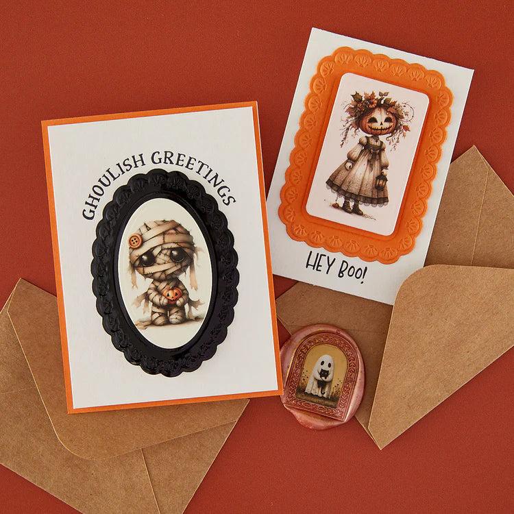 Spellbinders - Simply Halloween Collection - 3D Emboss & Cut Folder - Scalloped Frames-ScrapbookPal